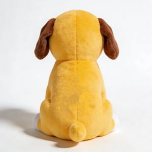 Jouet en peluche jaune pour chien avec oreilles brunes et pattes blanches, animal en peluche assis pour enfants de 3 ans et plus - Product Image 4