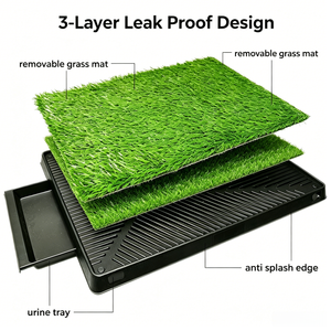 Plateau de propreté intérieur lavable pour chiot, système de toilette imperméable pour chien, support réutilisable pour tapis de propreté pour animaux avec grille - Product Image 5