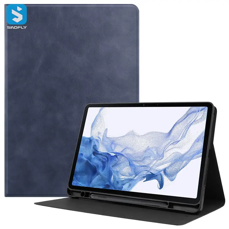 New Design Cowhide stand case Tablet Cover For Samsung Galaxy Tab S8