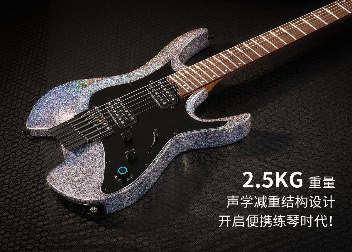 MOOER GTRS W902 Glossy Headless Electric Guitar Smart Built