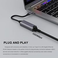 SYONG adaptor Ethernet Gigabit, adaptor Ethernet USB Tipe C ke RJ45 aluminium Premium, 1000Mbps LAN ke USB-C untuk MacBook Laptop Tablet PC