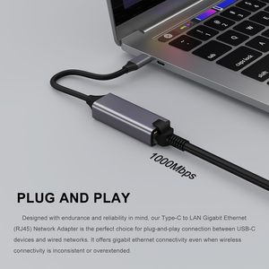 Syong cao <span class=keywords><strong>c</strong></span>ấp nhôm <span class=keywords><strong>USB</strong></span> Loại <span class=keywords><strong>C</strong></span> để RJ45 Gigabit Ethernet <span class=keywords><strong>Adapter</strong></span>, 1000Mbps LAN để <span class=keywords><strong>USB</strong></span>-<span class=keywords><strong>C</strong></span> <span class=keywords><strong>Adapter</strong></span> cho Macbook máy tính xách tay máy tính bảng PC - Product Image 3