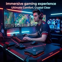 Casque de jeu filaire RGB personnalisé avec logo, cadre métallique, son stéréo haute fidélité, micro USB, faible latence