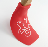 Spatule-racloir de cuisine en silicone avec manche en bois pour pâtisserie et cuisson