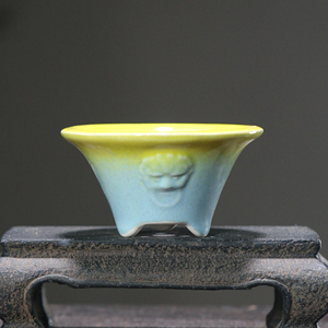 Maceta de cerámica con forma de bestia en miniatura, esmaltada en verde, tamaño pulgar, para plantas de palma y flores. - Product Image 4