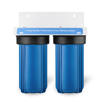 Pré-Filtration à 2 niveaux pour toute la maison, grand filtre à eau à boîtier bleu de 10 pouces avec sédiments et bloc de carbone