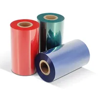 Cinta de transferencia térmica de resina de cera Premium TTR de 110mm x 300m Impresión de código de barras de color Compatible con impresoras de etiquetas OKI 12mm de ancho