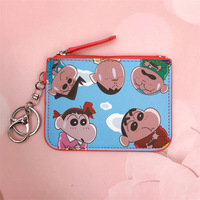 Porte-cartes et porte-monnaie combinés à motif de personnages de dessins animés Crayon Shin-chan, pour pièces de monnaie, monnaie en vrac, badges de travail et cartes d'identité