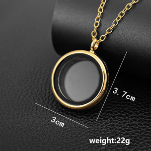 Neuankömmling Runde Glas Foto rahmen Halskette Zierliche Edelstahl kette zu öffnen Diy Anhänger Halskette Geschenke für Frauen Schmuck - Product Image 6
