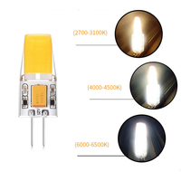 Source de lumière Cob AC/DC12V silicone haute luminosité cob g4 led ampoule