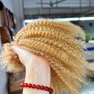 Couleur <span class=keywords><strong>blonde</strong></span> # 27 mèches de <span class=keywords><strong>cheveux</strong></span> humains texturés crépus en vrac pour tresses africaines et greffes - Product Image 3