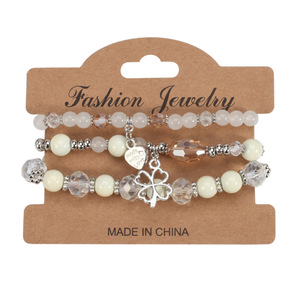 Conjunto de Pulseras de Cuentas de Bisutería con Cristales y Dijes de Corazón, Regalo para Mujer, Hecho en China - Product Image 3