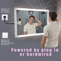 Miroir de salle de bain LED intelligent de luxe, design hôtelier complet, nouvelle conception, 36x36 pouces, avec éclairage