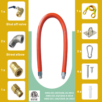 Kit de raccordement rapide pour tuyau de gaz de 48 pouces, tube flexible en acier inoxydable ondulé, coudé 360° 3/4 " femelle x 3/4 " mâle °   Rotation