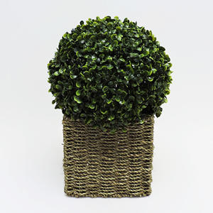 Bola de hierba de boj verde bonsái BOLA DE topiario artificial plantas Bola de hierba en maceta de plástico adornos de jardín - Product Image 5