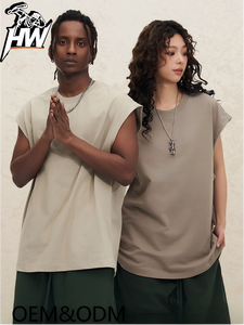 Nouveau T-shirt d'été en coton respirant 280G anti-plis à col rond couleur unie pour hommes et femmes, coupe décontractée, marque de mode américaine - Product Image 3