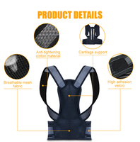 Ceinture orthopédique lombaire et d'épaule, soutien complet du dos, ceinture de maintien lombaire réglable avec plaque en acier pour correction de posture