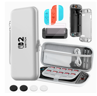 2026P pour 2 NS2 Kit de protection et étui de transport filaire 9-en-1 en plastique avec protecteur d'écran en verre trempé Accessoires de jeu