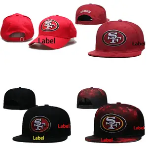 Chapéu de futebol estampado em 3D para esportes de futebol americano, chapéus de estilo bordado San Francisco 49er, em grande promoção