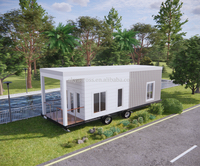 Maison conteneur modulaire de luxe moderne, étanche, préfabriquée, à panneaux sandwich, sur roues, mobile, pour logement secondaire