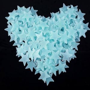 Pegatina de Pared 3D Ecológica Personalizada con Diseño de Luna y Estrellas Fluorescentes de Alto Brillo, Calcomanías Decorativas que Brillan en la Oscuridad - Product Image 1