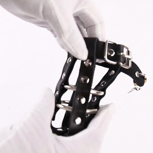 กรงไก่ผู้ชายหนังสีดำปรับได้คุณภาพสูงน้ำหนักเบาและสวมใส่ง่าย - Product Image 2