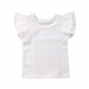 Camiseta de Algodón para Bebé Niña con Volantes en los Hombros, Ajuste Ceñido, Oferta Especial - Product Image 4