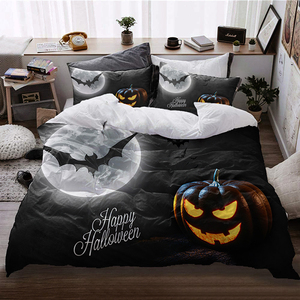 Halloween Gothic Kinh Dị Duvet Bìa In Duy Nhất Nữ Hoàng Kích Thước Bí Ngô Bộ Đồ Giường Thiết Lập Cho Thanh Thiếu Niên Trẻ Em Phòng Trang Trí Nội Thất - Product Image 1