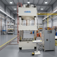 Prensa Hidráulica de Cuatro Columnas de 400 Toneladas Usada con Certificación CE, Motor PLC y Engranajes para Fregaderos de Cuarzo en Cocinas y Baños