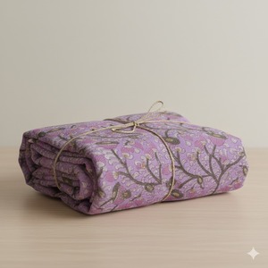 Tissu en coton biologique imprimé à la main, léger, tissé, à motifs floraux et de feuilles, pour rideaux, ameublement, décoration intérieure, vêtements - Product Image 2