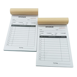 Carnet de factures personnalisé en papier NCR 3 plis continu, perforé avec logo personnalisé, impression sans carbone sur sac en papier kraft - Product Image 2