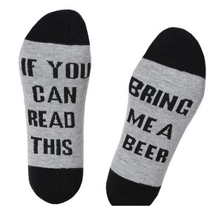 Venta caliente Unisex si usted puede leer este traer <span class=keywords><strong>Me</strong></span> <span class=keywords><strong>vino</strong></span> cerveza café redondo de algodón Calcetines - Product Image 6