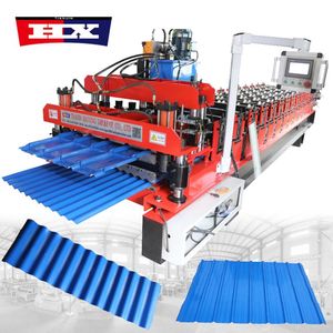 Hete Verkoop Sa Dubbele Lagen Geglazuurde Trapeziumvormige Gegolfde Aluminium Dakplaat Metalen Paneeltegel Maken Rolvormmachine - Product Image 4