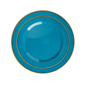 Juego de platos de plástico de melamina para uso alimenticio, juego de platos con cargador de Color azul Pastel de estilo americano, platos de servicio de melamina <span class=keywords><strong>2022</strong></span>, 100% - Product Image 1