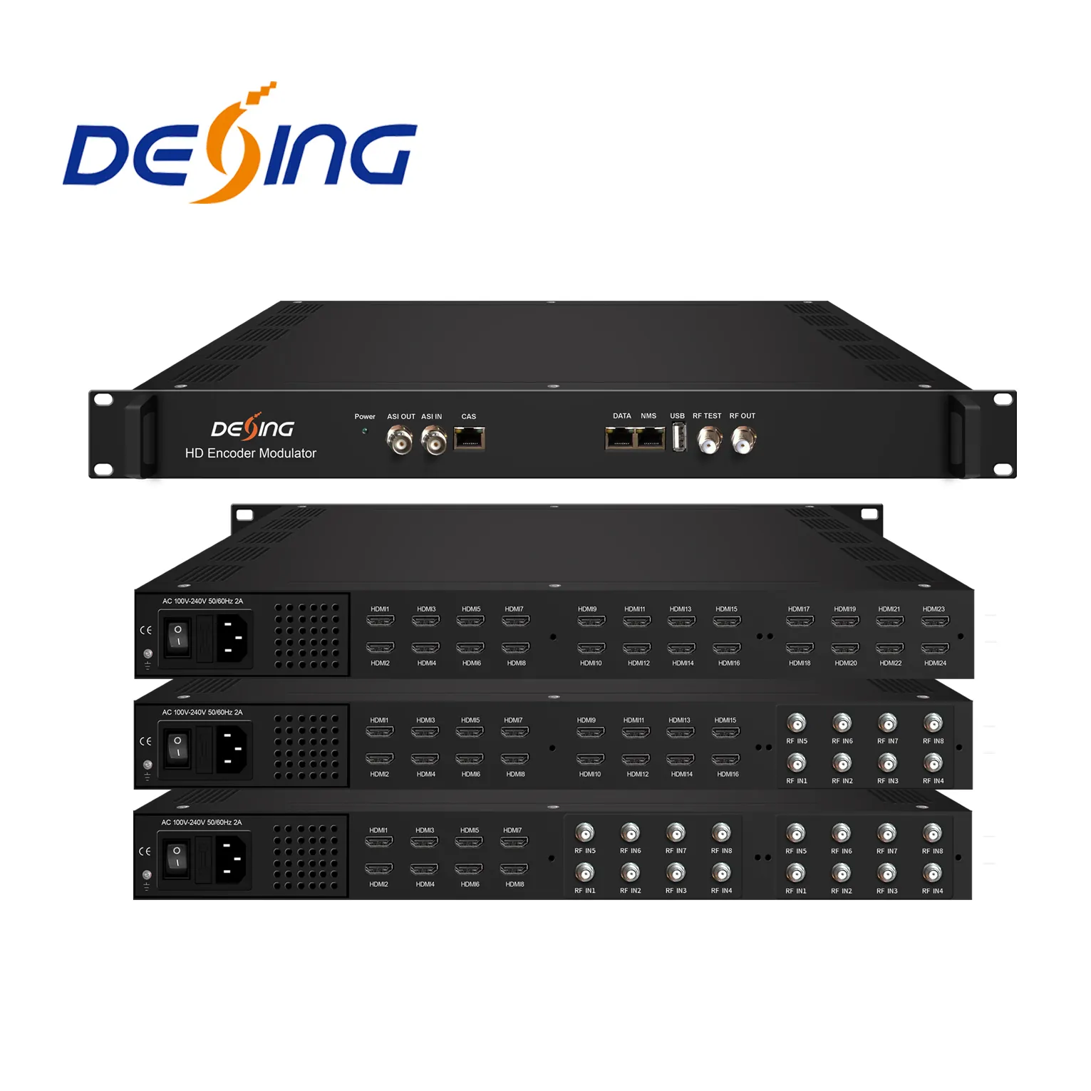 DEXIN NDS3536S ตัวเข้ารหัสโมดูเลเตอร์ที่มี24ch HDMI และ DVB-S2อินพุต,DVB-C DVB-T ISDB-T ATSC เอาท์พุท RF