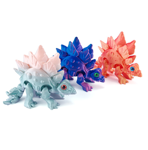 2025 New Hotsale Promotion Toys Eco Friendly 3D Printed Stegosaurus Capsule Toys Customized Flexible Joint 3D Printed Dragon