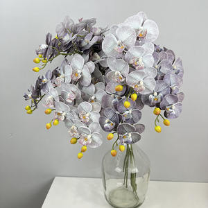 Flor rosa de boda PeonWholesale Real Touch 3D Impresión Flor de Orquídea artificial para decoración de boda <span class=keywords><strong>9</strong></span> cabezas Decoración Flor Ph - Product Image 4
