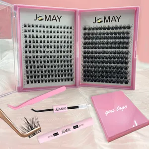 cluster lashes d curl private label Diy individual Eyelash cluster wholesale Self Grafting Pre-cut Segment Cluster Lashes kit