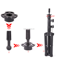 AliLeader Grosir Murah Tripod Penyangga Kepala Manekin Wig 360 Derajat Ringan dan Dapat Disesuaikan untuk Pembuatan Wig
