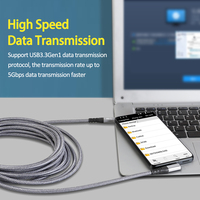Cable USB Tipo C a Tipo-C en Ángulo de 90 Grados, Cable de Enlace VR, Carga Rápida de 3A y Alta Velocidad de 5GBPS, USB 3.2 GEN1, Venta al Por Mayor de Fábrica