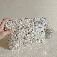 Sacs à maquillage de luxe à paillettes, sacs de rangement cosmétiques, petite bourse à monnaie, pochette à bijoux portable pour filles