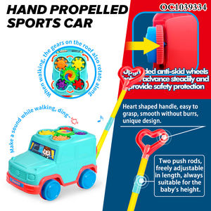 Divertido aprendizaje andador niño actividad musical <span class=keywords><strong>mano</strong></span> empujar <span class=keywords><strong>coches</strong></span> tirar andador juguete - Product Image 2