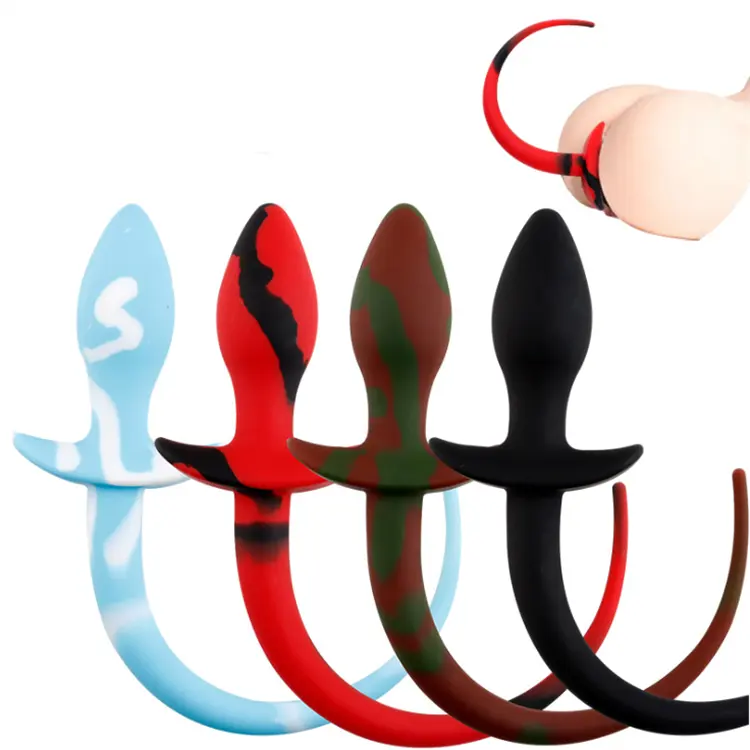 Tapón Anal largo de silicona para adultos, juguetes anales estimuladores de próstata para Gay, tapón Anal de cola de perro