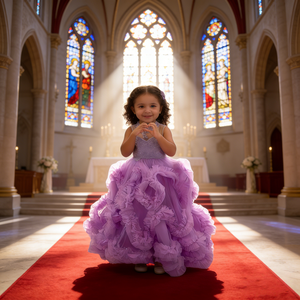 Ropa para Niñas, Vestido de Fiesta, Vestidos de Cumpleaños para Bebés, Vestido de Tul Brillante con Volantes en Capas - Product Image 2