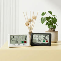 Akurasi Tampilan LCD Digital Dalam Ruangan Jam Termometer Higrometer Monitor Suhu Kelembaban Indikator Kenyamanan Alarm Rumah Tangga