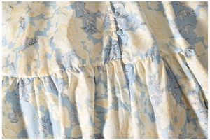 เดรส<span class=keywords><strong>แขน</strong></span><span class=keywords><strong>ยาว</strong></span>ผ้าชีฟองคอวีมีกระดุมพิมพ์ลายพื้น<span class=keywords><strong>สี</strong></span><span class=keywords><strong>ขาว</strong></span>เรียบง่ายแบบฝรั่งเศสสำหรับฤดูร้อน - Product Image 4