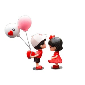 ตุ๊กตาคู่รักการ์ตูนน่ารัก วัสดุ PVC สำหรับตกแต่งคอนโซลกลางในรถยนต์ - Product Image 5