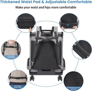 Wholesale Extra Large Durable OEM/ODM <strong>Backpack</strong> Oxford Fabric Collapsible Pet Carrier <strong>Backpack</strong> <strong>Wheels</strong> for Travel/Hiking/Outdoor - Product Image 6