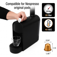 Multi-capsule semi-automatische elektrische koffiemachine, 2-kops functie, plastic behuizing, compact ontwerp, Italië, Frankrijk, Duitsland markt