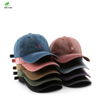 Gorra de béisbol vintage de algodón twill Wins Flying, gorras lisas descoloridas personalizadas, gorras sin estructura lavadas para camping y senderismo